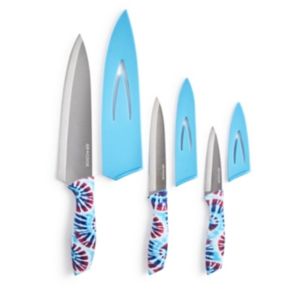 Art & Cook 6-Pc. Chef's Cutlery Set with Tie-Dye Handles